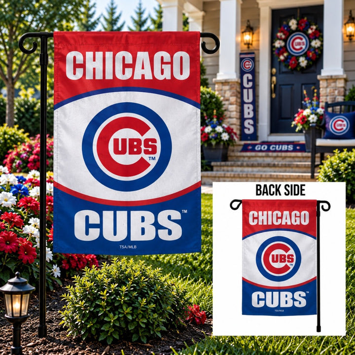 Chicago Cubs 2 Sided Garden Flag heartlandflags