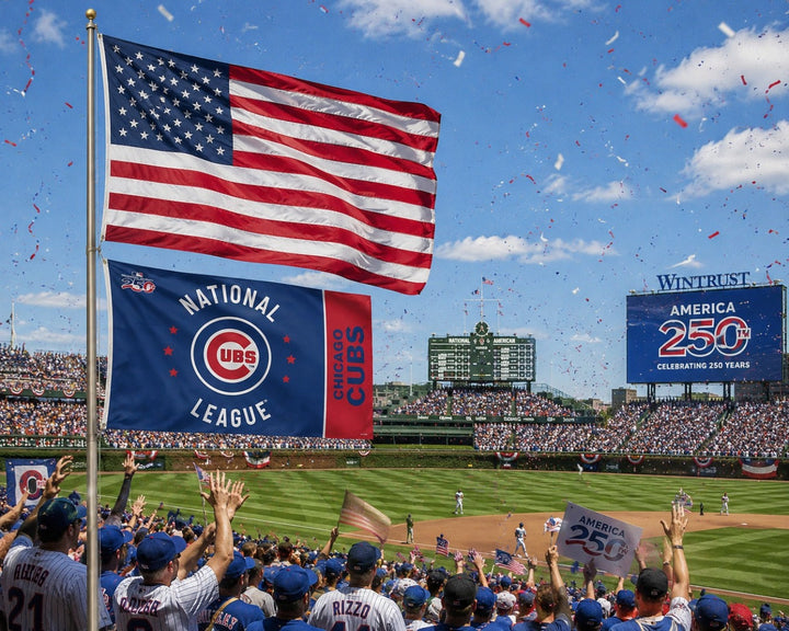 Chicago Cubs 3x5 Flag America 250 heartlandflags