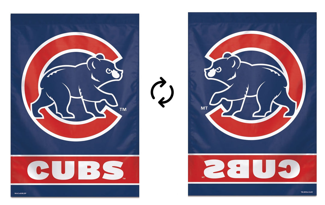 Chicago Cubs Banner Walking Cub Logo heartlandflags
