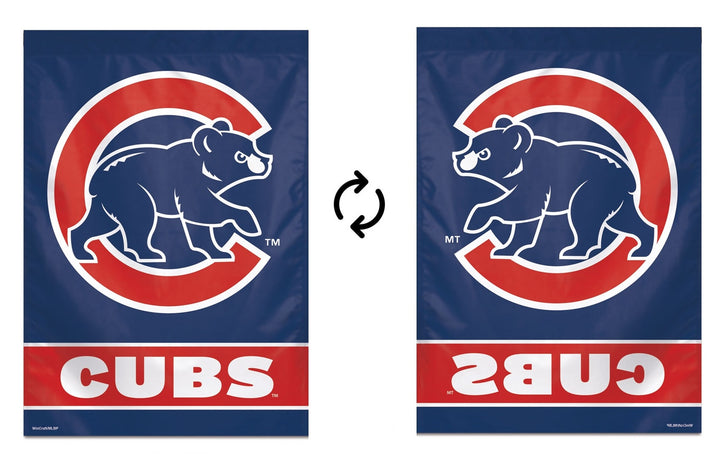 Chicago Cubs Banner Walking Cub Logo heartlandflags