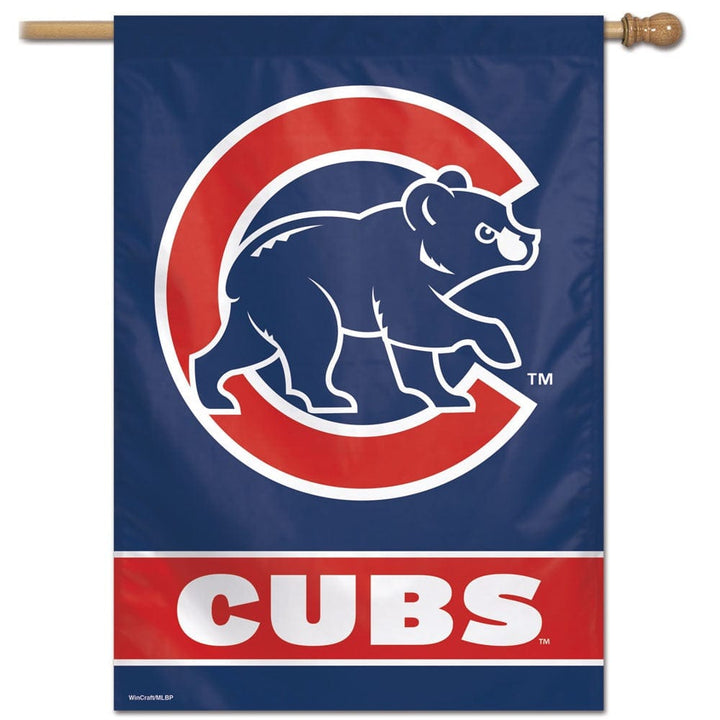 Chicago Cubs Banner Walking Cub Logo heartlandflags