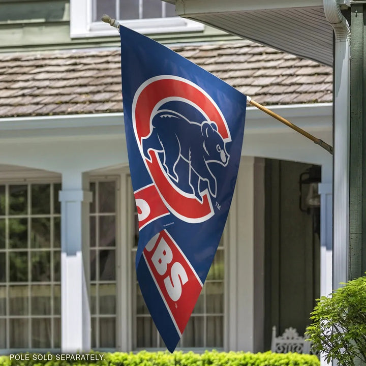 Chicago Cubs Banner Walking Cub Logo heartlandflags
