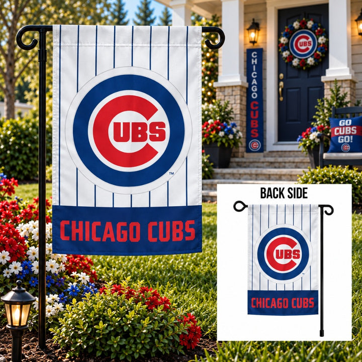 Chicago Cubs Embroidered 2 Sided Garden Flag heartlandflags