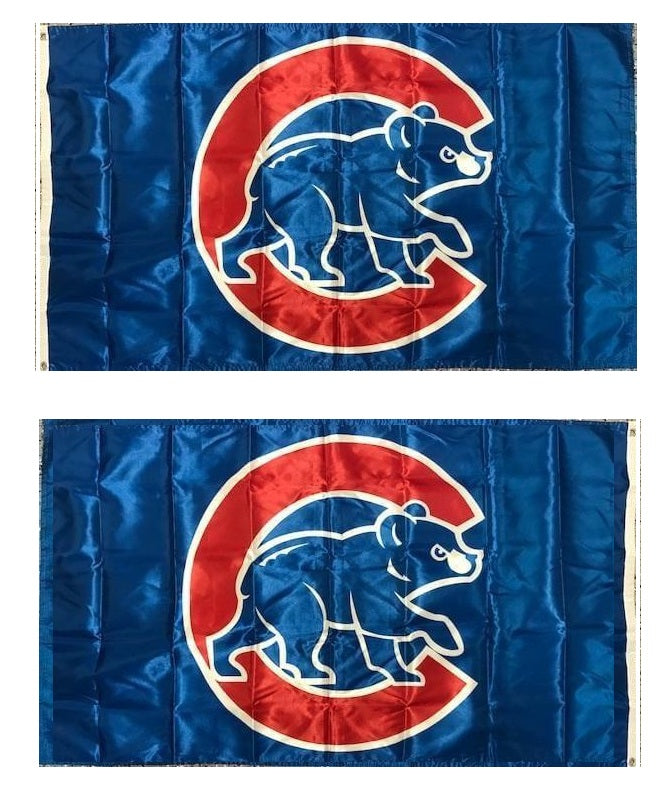 Chicago Cubs Flag 2 Sided 3x5 Walking Cub Logo heartlandflags