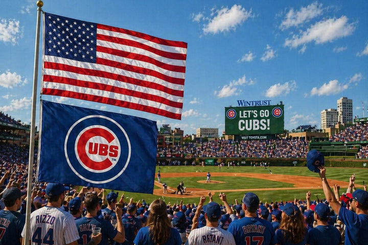Chicago Cubs Flag 3x5 Bullseye Logo heartlandflags