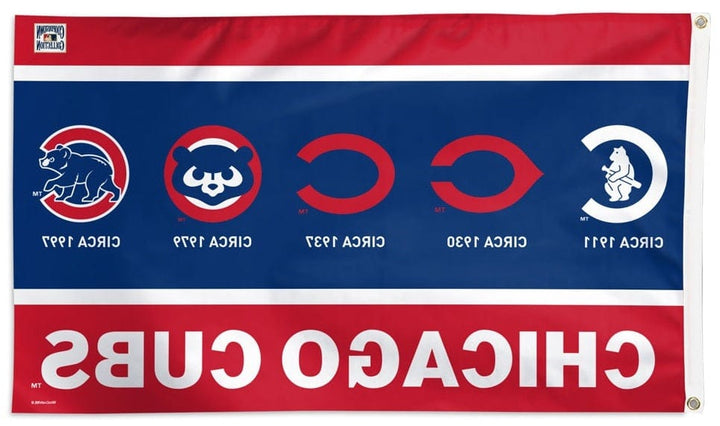 Chicago Cubs Flag 3x5 Logo Evolution heartlandflags