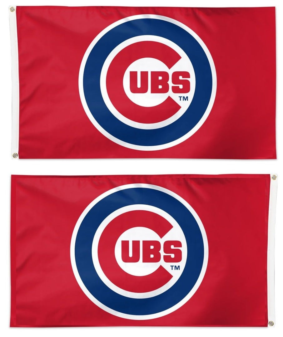 Chicago Cubs Flag 3x5 Logo Red 2 Sided heartlandflags