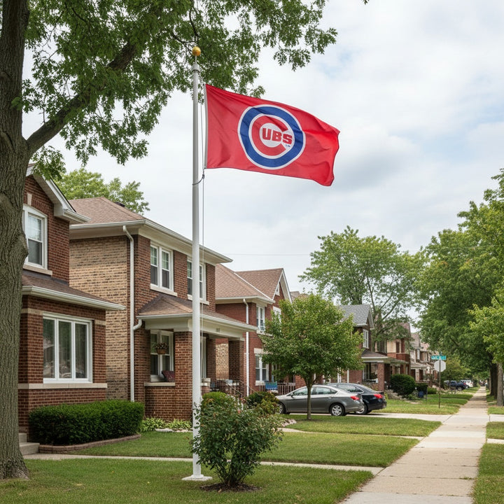 Chicago Cubs Flag 3x5 Logo Red 2 Sided heartlandflags