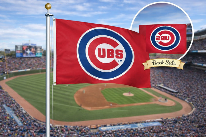 Chicago Cubs Flag 3x5 Logo Red heartlandflags