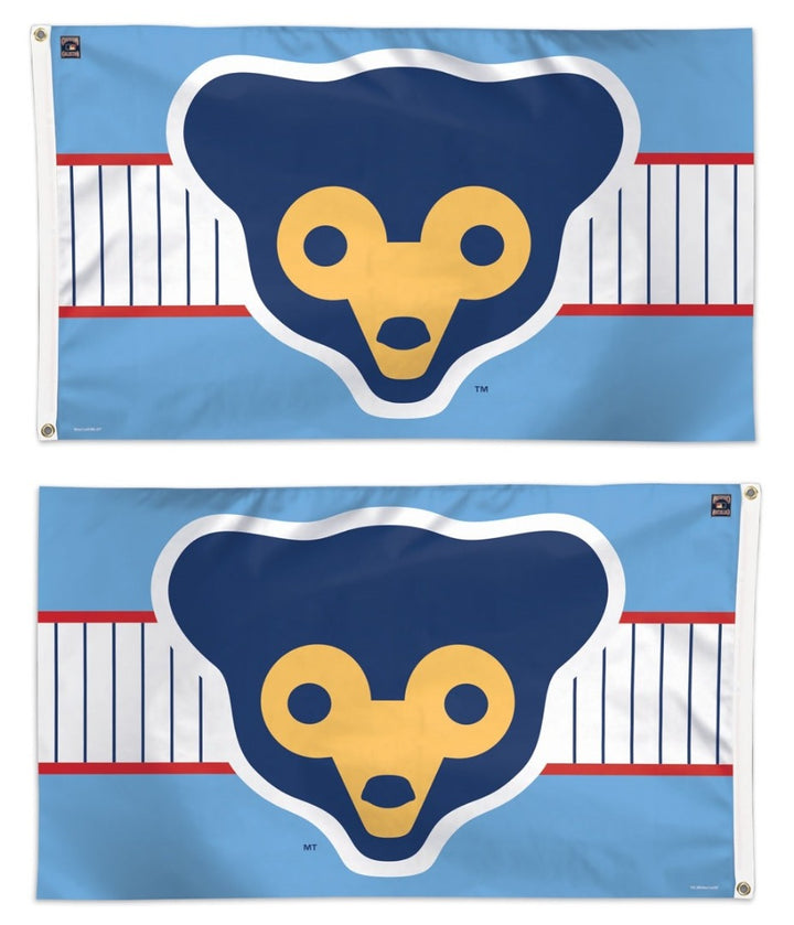 Chicago Cubs Flag 3x5 Thowback Logo Baby Blue heartlandflags