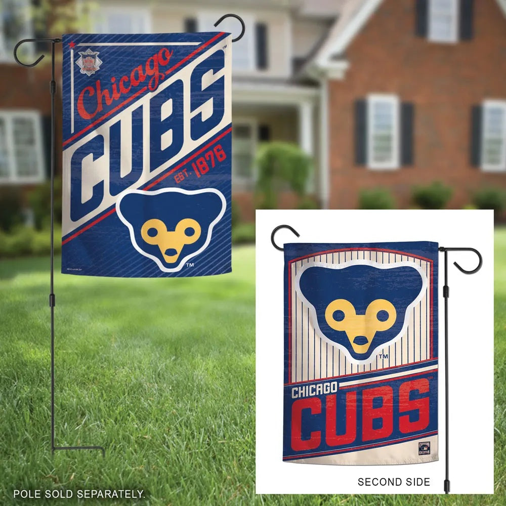 Chicago Cubs Garden Flag 2 Sided Cooperstown Logo heartlandflags