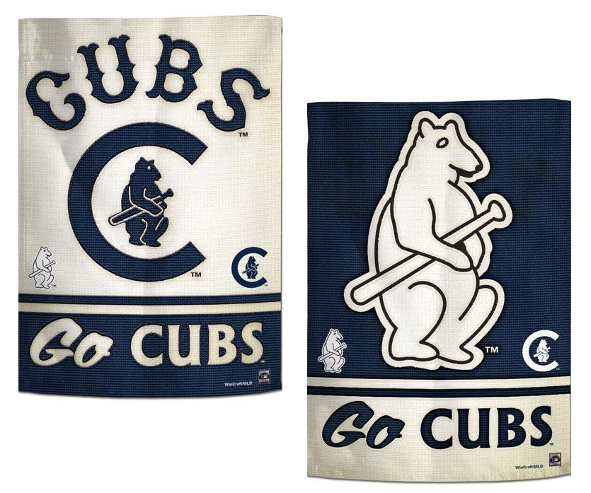 Chicago Cubs Garden Flag 2 Sided Go Cubs Retro heartlandflags