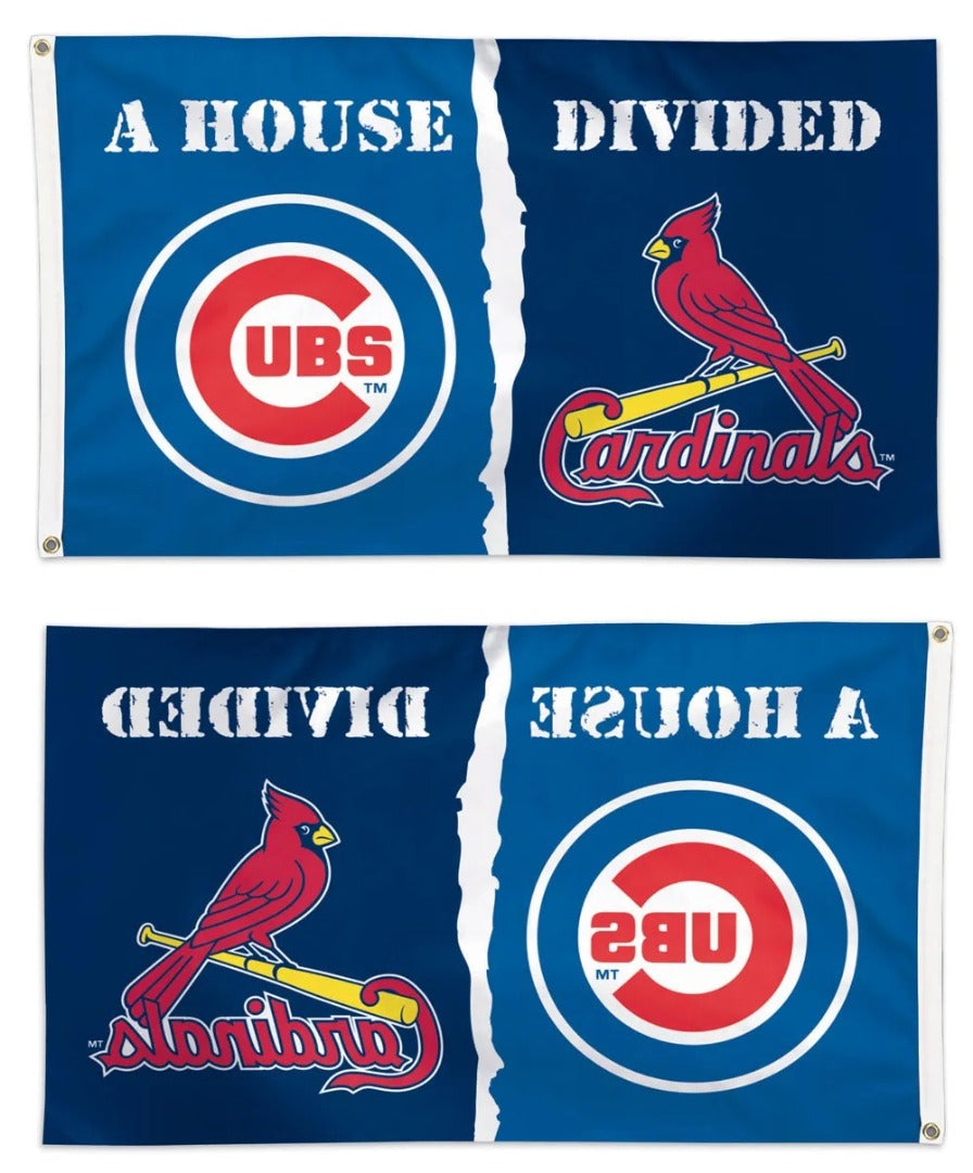 Chicago Cubs St Louis Cardinals House Divided Flag 3x5 heartlandflags