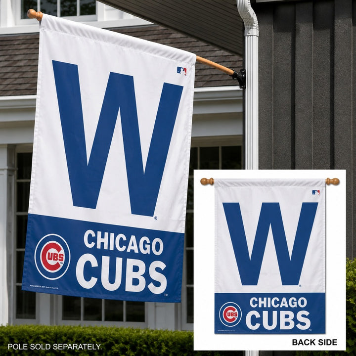 Chicago Cubs W Flag 2 Sided Win Banner Blue W heartlandflags
