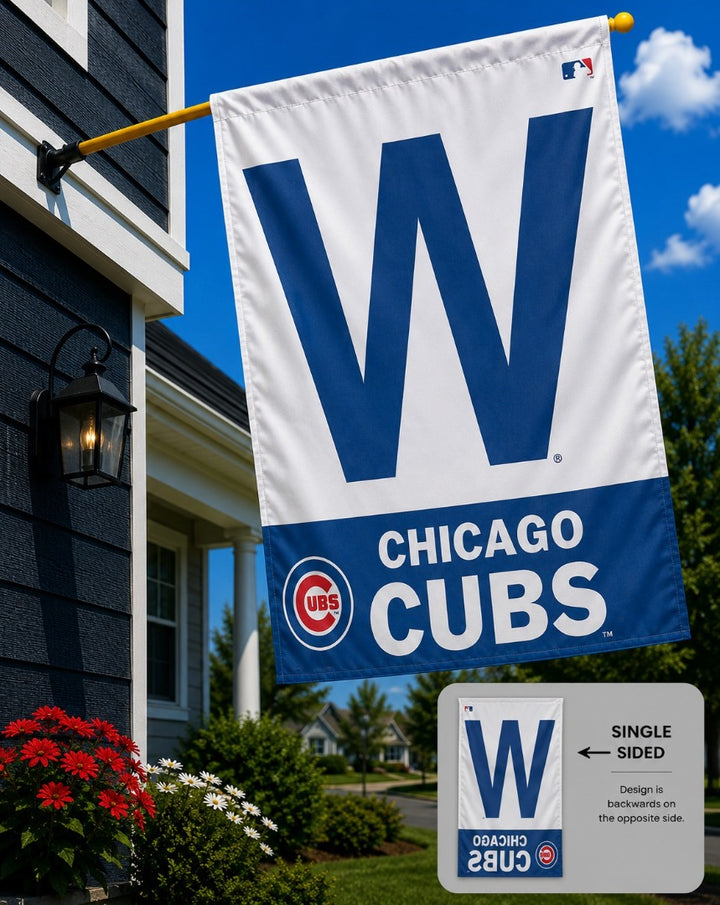 Chicago Cubs Win Banner W House Flag heartlandflags