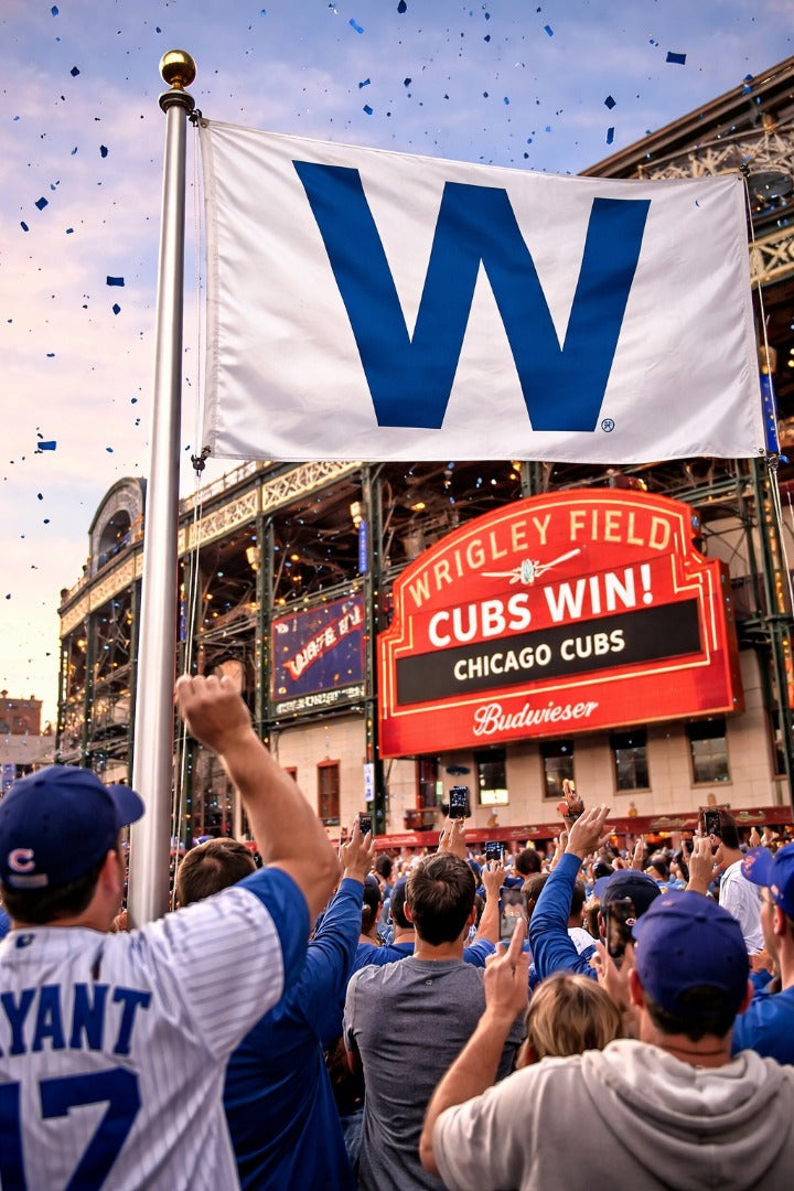 Chicago Cubs Win Flag 3x5 Blue W heartlandflags