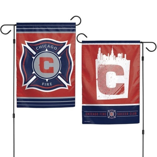 Chicago Fire Garden Flag 2 Sided Logo heartlandflags