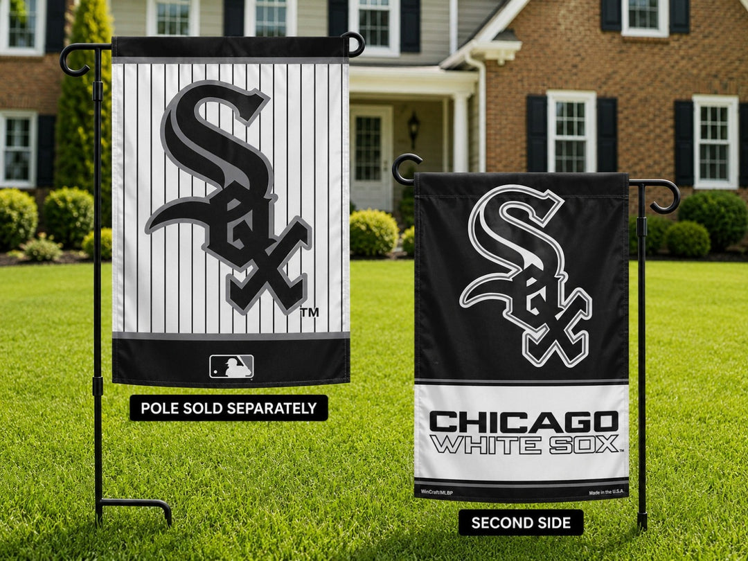 Chicago White Sox Garden Flag 2 Sided Pinstripe heartlandflags