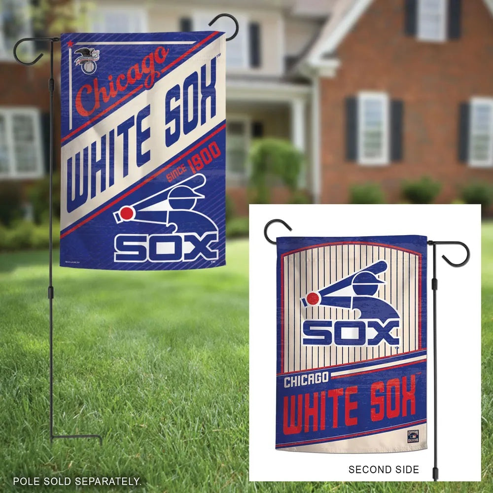 Chicago White Sox Garden Flag 2 Sided Vintage Pinstripe heartlandflags