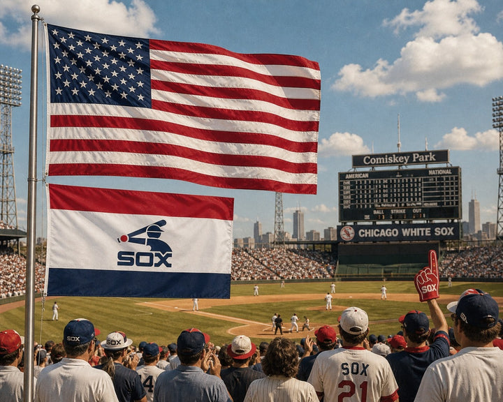 Chicago White Sox Red White Blue 2 Sided Flag heartlandflags