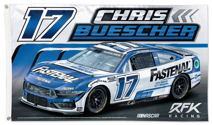 Chris Buescher Flag 3x5 Fastenal 2025 heartlandflags