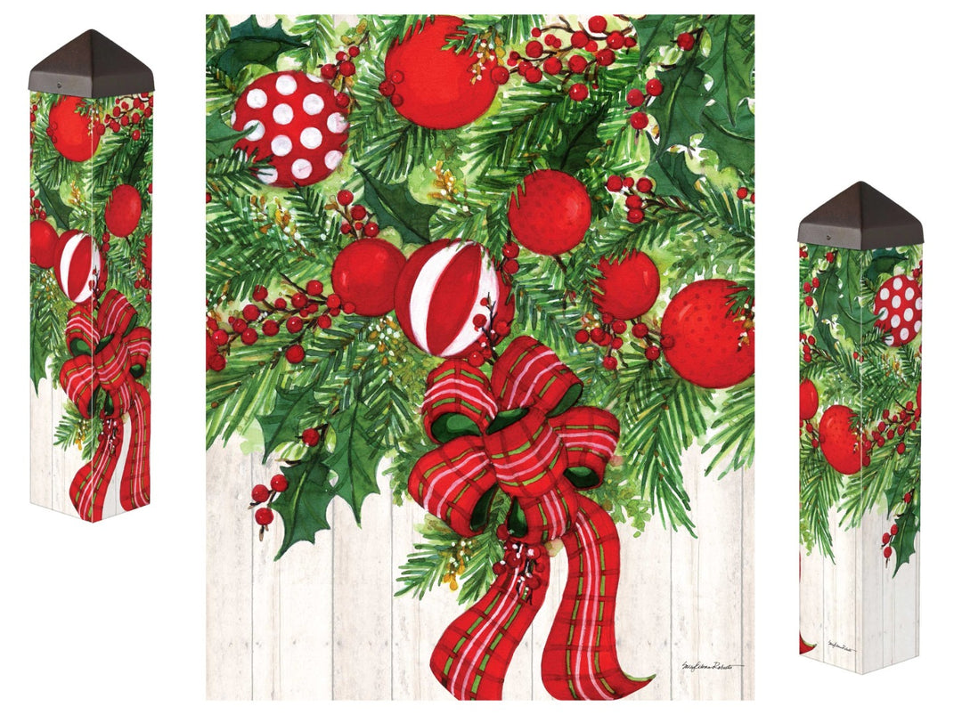 Christmas Garland Art Pole 20 Inches heartlandflags