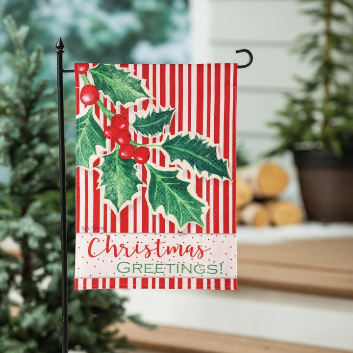 Christmas Greetings Garden Flag 2 Sided heartlandflags