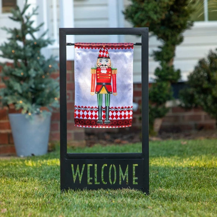 Christmas Nutcracker Garden Flag 2 Sided Lustre heartlandflags