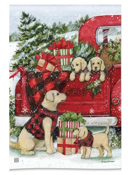 Christmas Puppies Garden Flag heartlandflags