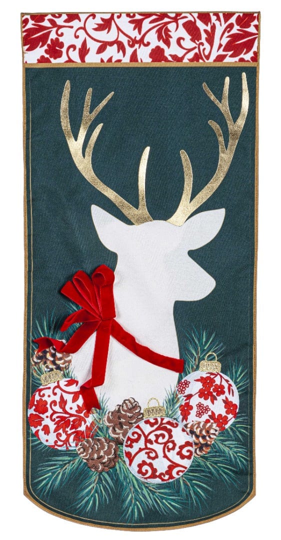 Christmas Reindeer Long Garden Flag 2 Sided XL heartlandflags