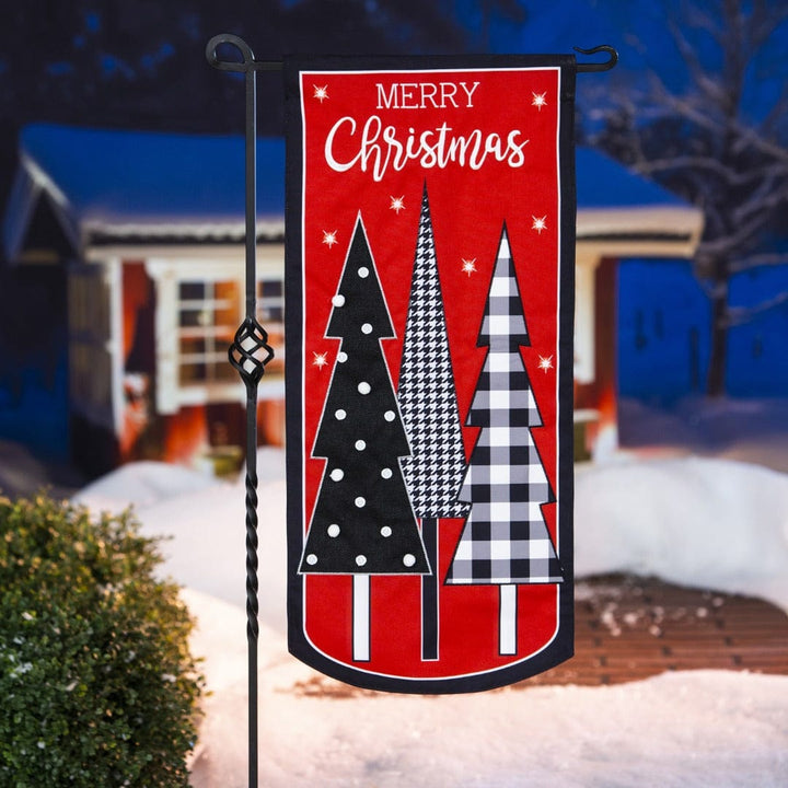 Christmas Tree Trio Long Garden Flag 2 Sided XL heartlandflags