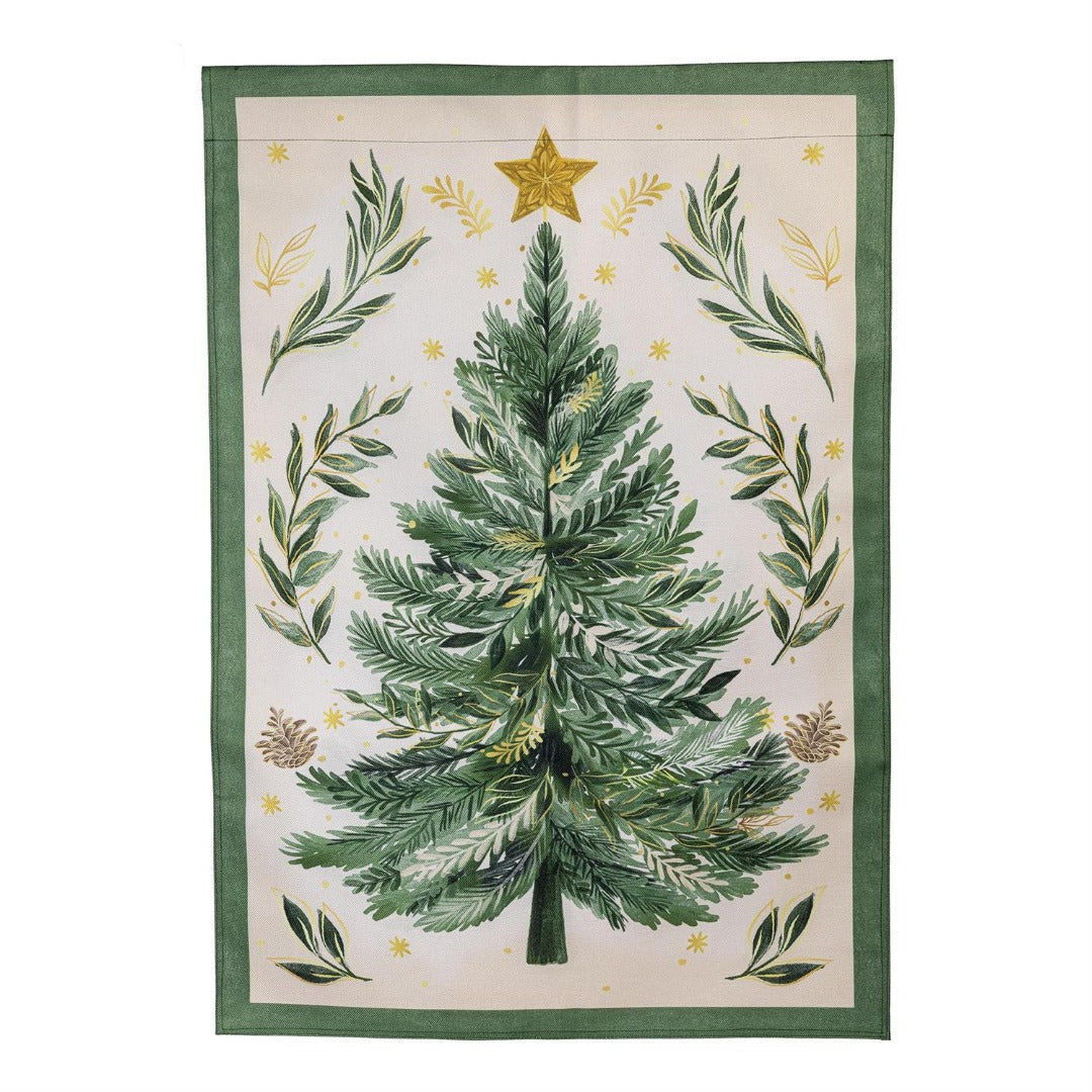 Christmas Tree With Acorn 2 Sided Banner heartlandflags