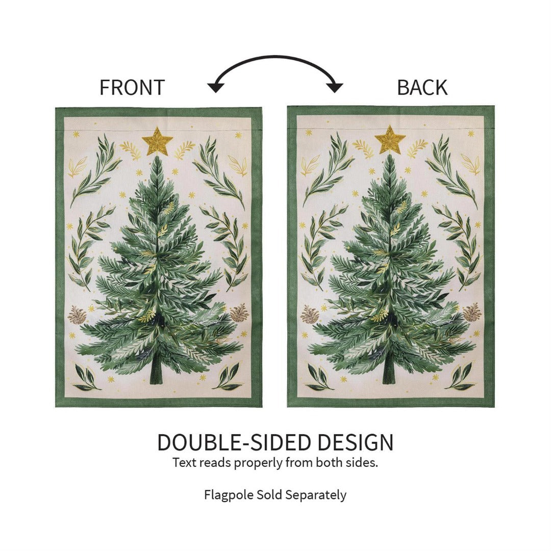 Christmas Tree With Acorn 2 Sided Banner heartlandflags