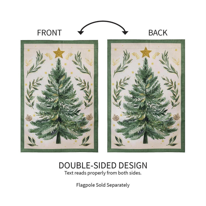 Christmas Tree With Acorn 2 Sided Banner heartlandflags