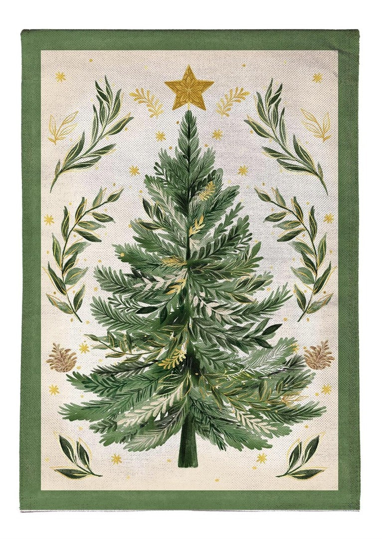 Christmas Tree With Acorn Garden Flag 2 Sided heartlandflags