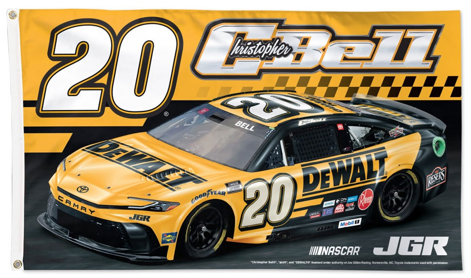 Christopher Bell Flag 3x5 DeWalt Race Car 2025 heartlandflags