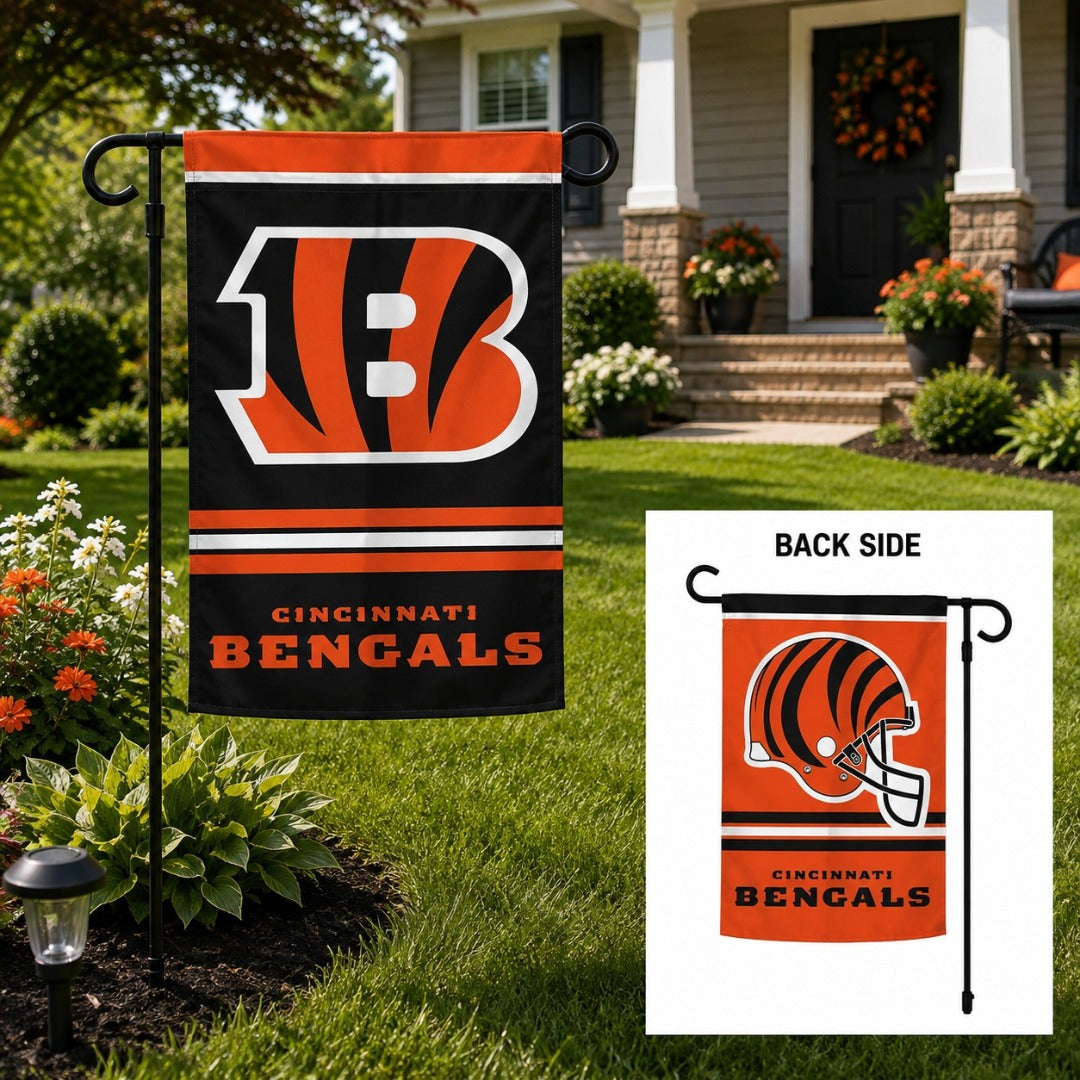 Cincinnati Bengals 2 Sided Garden Flag Helmet Logo heartlandflags