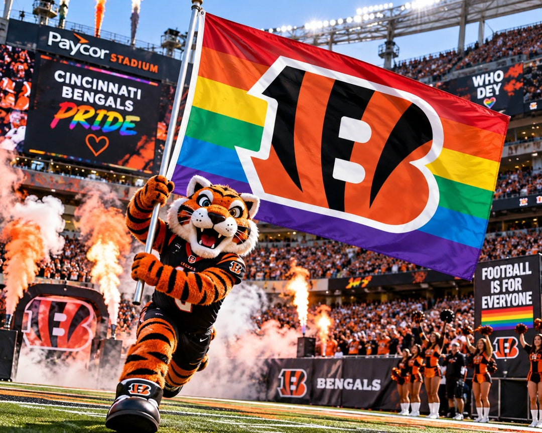 Cincinnati Bengals 3x5 Rainbow Flag heartlandflags
