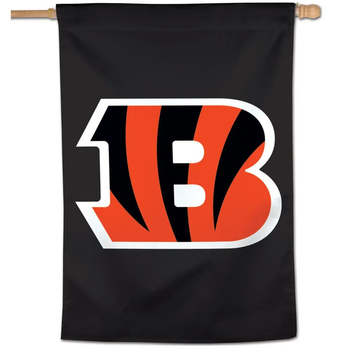 Cincinnati Bengals Banner Vertical Logo Black Flag heartlandflags