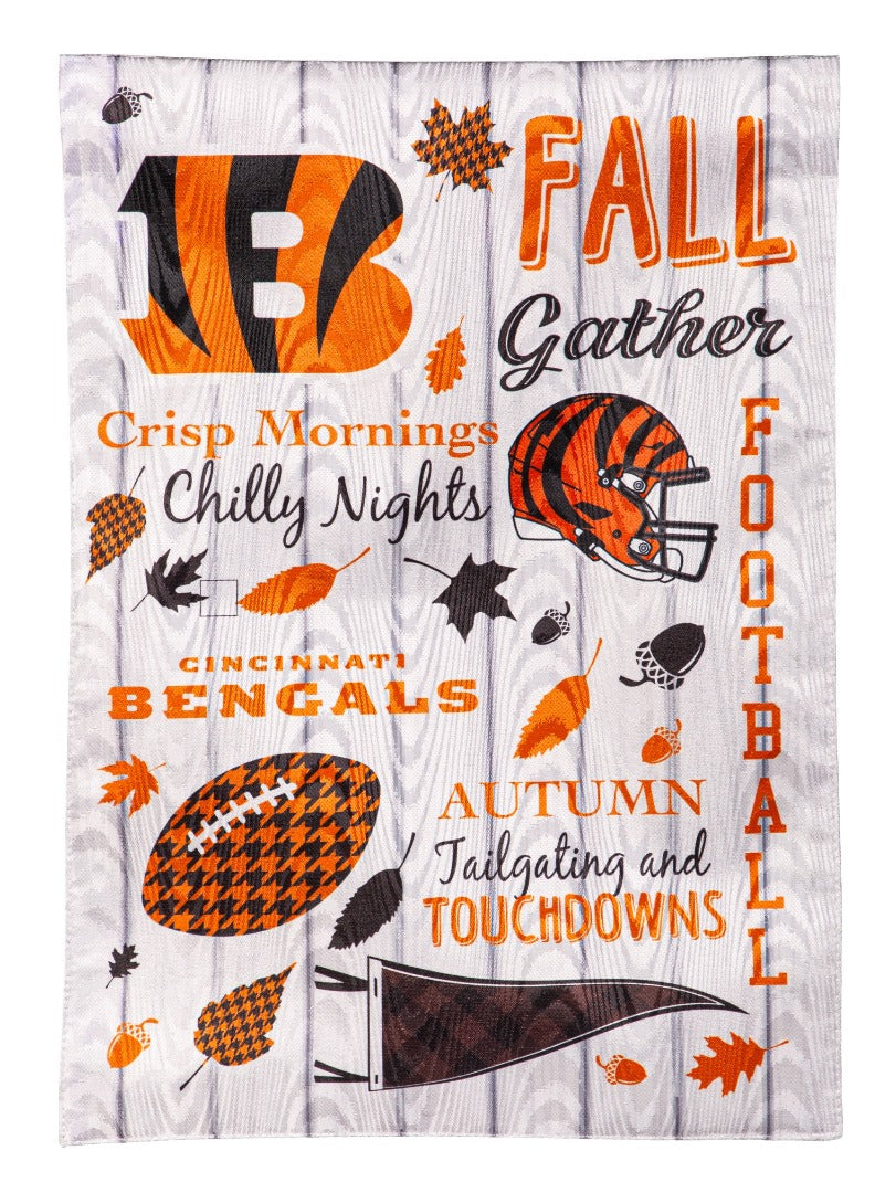 Cincinnati Bengals Fall Garden Flag 2 Sided heartlandflags