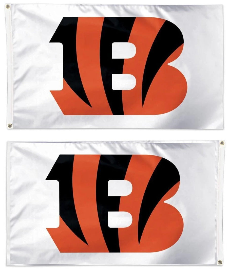 Cincinnati Bengals Flag 2 Sided 3x5 White heartlandflags
