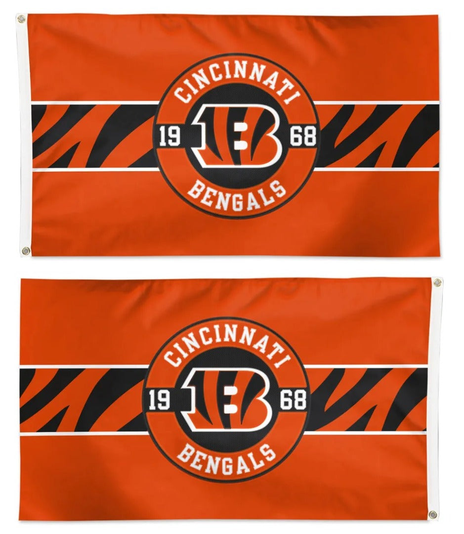 Cincinnati Bengals Flag 2 Sided Applique 3x5 heartlandflags