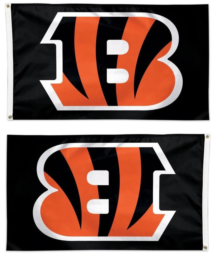 Cincinnati Bengals Flag 3x5 Black Logo heartlandflags