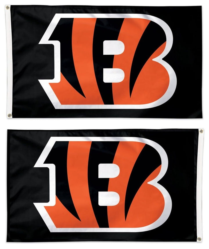 Cincinnati Bengals Flag 3x5 Black Logo 2 Sided heartlandflags