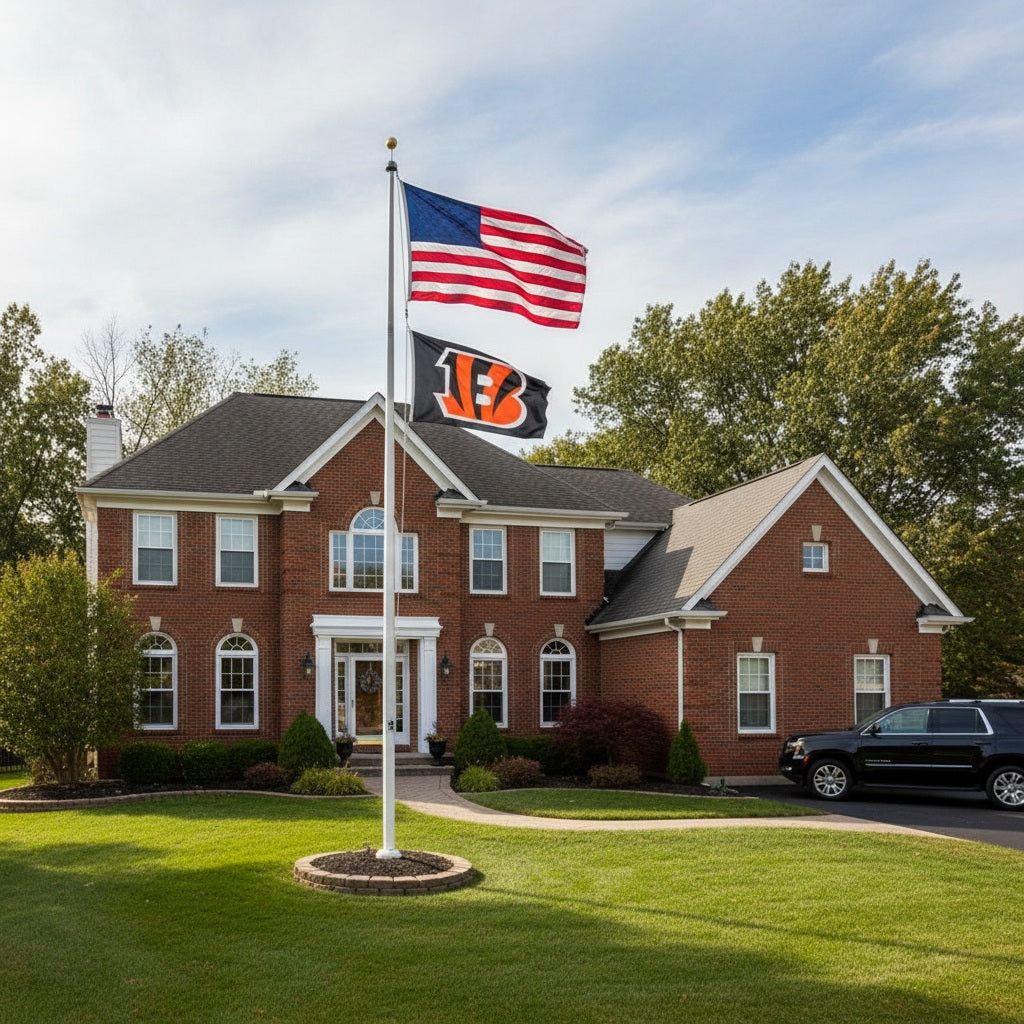 Cincinnati Bengals Flag 3x5 Black Logo 2 Sided heartlandflags