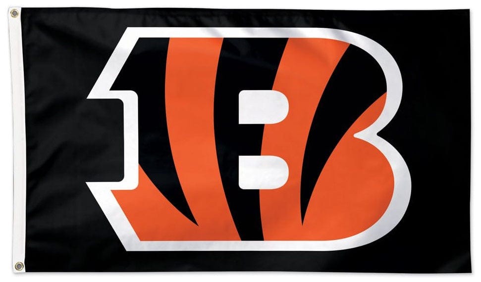 Cincinnati Bengals Flag 3x5 Black Logo 2 Sided heartlandflags