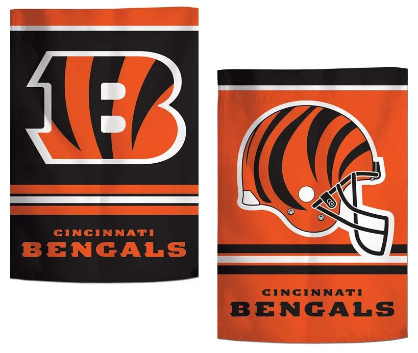 Cincinnati Bengals Garden Flag 2 Sided Helmet Logo heartlandflags
