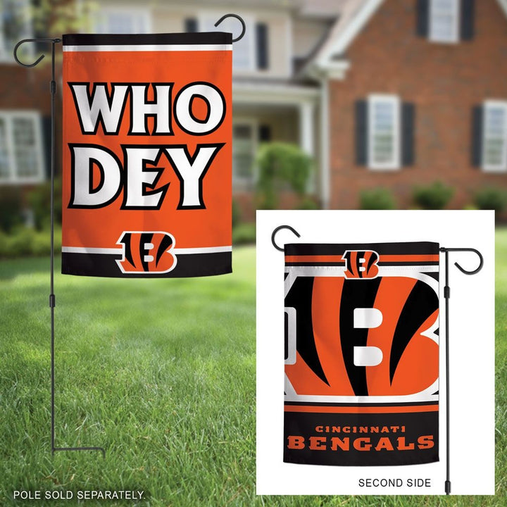 Cincinnati Bengals Garden Flag 2 Sided Who Dey Slogan heartlandflags