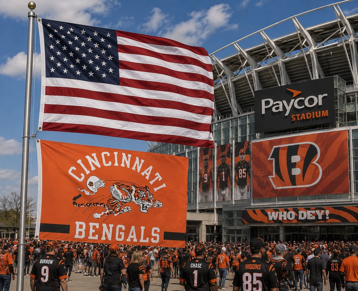 Cincinnati Bengals Retro Logo 3x5 Flag heartlandflags