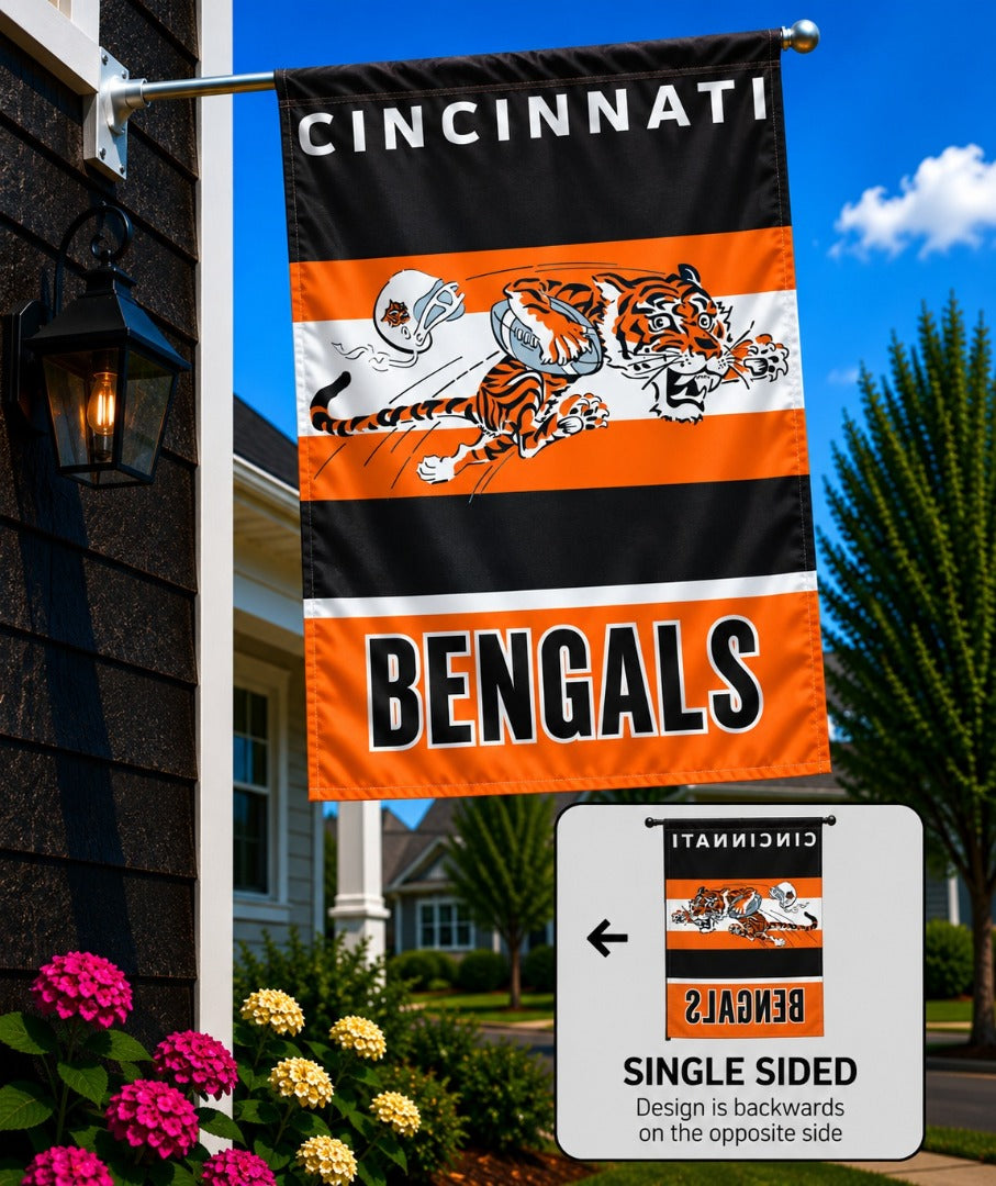 Cincinnati Bengals Throwback Logo Banner heartlandflags
